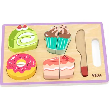 Dřevěná hračka Viga Dřevěné krájení zákusků