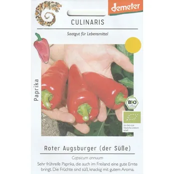 Semeno Paprika zeleninová Roter Augsburger (sladká, špičatá, červená, BIO)