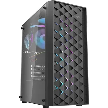 PC skříň Počítačová skříň Darkflash DK351 + 4 ventilátory (černá)