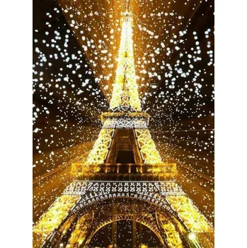 Diamantové malování Diamantové malování/Homfun - Eiffelova věž a jiskření