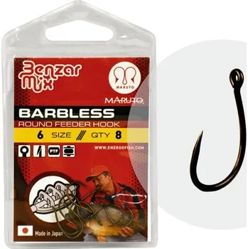 BENZAR MIX - Háčky bez protihrotu Barbless Round Feeder Horog vel. 6 8 ks