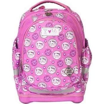 Školní batoh Školní batoh TOP-2000 s více přihrádkami, bílá, černá, růžová, 22 l