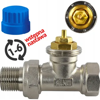 Ventil TERMOSTATICKÝ ventil s přednastavením PŘÍMÝ 1/2" M30x1,5 k radiátoru