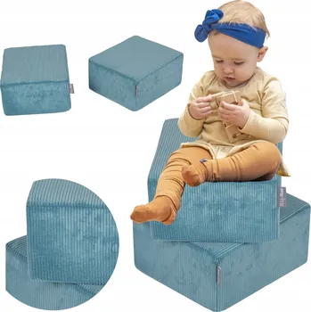 ostatní stavebnice Pěnové Pufy PRO DĚTI pěnová stavebnice KiddyMoon SBM-2P-330 modrá