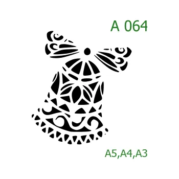 Plastová šablona pro malování - Vánoce - Zvonek (A064) - A4 , Lepící fólie