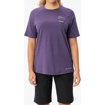 Dámské oblečení Dámské cyklistické tričko Vaude Cyclist Casual Shirt - barva moruše, velikost XS