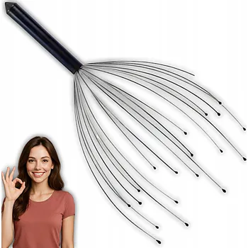 Masážní přístroj OCELOVÝ ÁJURVÉDSKÝ MASÁŽNÍ PŘÍSTROJ NA POKOŽKU HLAVY + POUZDRO RELAXAČNÍ GADGET