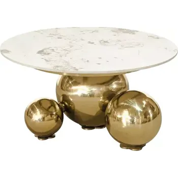 Konferenční stolek Konferenční stolek Modig 80 cm zlatý/mramor