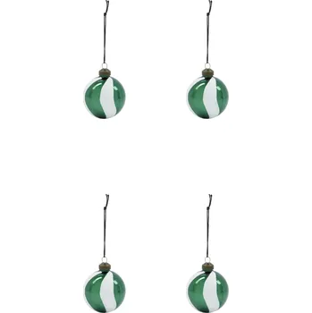 Vánoční dekorace Skleněné vánoční ozdoby Twister "Green / White" House Doctor