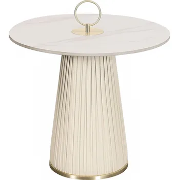 Konferenční stolek Konferenční stolek Modig 60 cm eko kůže ecru/mramor