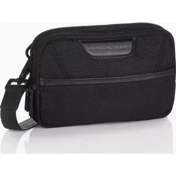 Cestovní taška PORSCHE DESIGN Roadster Nylon Travel Pouch Pouzdro diagonální cestovní přes rameno s vnitřním organizérem černé (Kompaktní crossbody taštička vyrobená z odolného nylonu s nastavitelným popruhem a přehledným uspořádáním.)