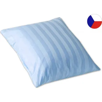 Dekorativní polštářek Damaškový dekorační polštářek 40x40 Atlas grádl proužek 2,5 cm Modrý