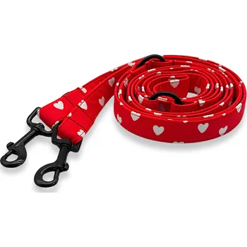 Vodítko pro psa PafDog® Softshellové přepínací vodítko PafDog®, 2 délky, LÁSKA ČERVENÉ DÉLKA: 2,5m, ŠÍŘKA VODÍTKA: 20 MM