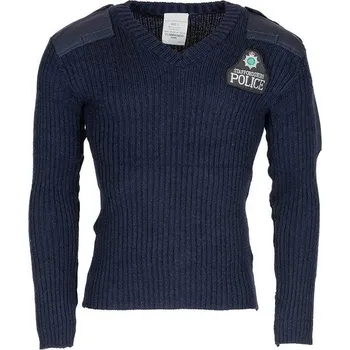 Pánský svetr Svetr britský COMMANDO s nášivkou Police MODRÝ použitý Svetr britský COMMANDO s nášivkou Police MODRÝ použitý vel. 54