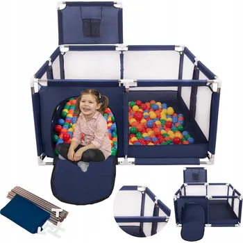 Dětská ohrádka OHRÁDKA S KOŠEM SUCHÝ BAZÉN PRO DĚTI + 100 MÍČKŮ