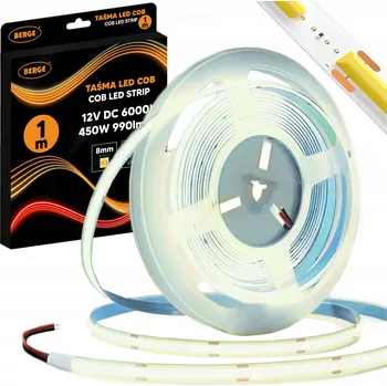 LED páska LED COB Neon pásek 12V 1m 480 diod 9W 990lm 6000K Studená bílá 8mm Vysoký jas