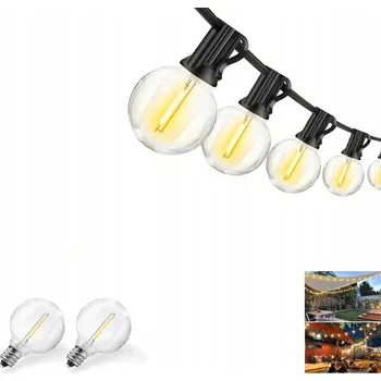 Venkovní osvětlení SOLÁRNÍ ZAHRADNÍ GIRLANDA Světelný řetěz 18m 30x LED žárovka G40