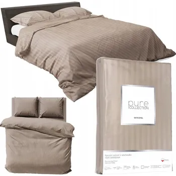 Povlečení Sada povlečení Deco4Home bavlněný satén béžová 200x220 cm + 2 povlaky na polštáře