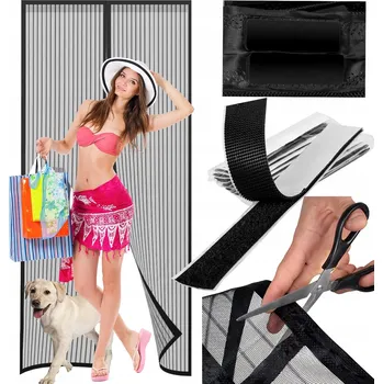 Síť proti hmyzu Sítě proti hmyzu do dveří Martom černá 100 cm x 220 cm, připravená k montáži