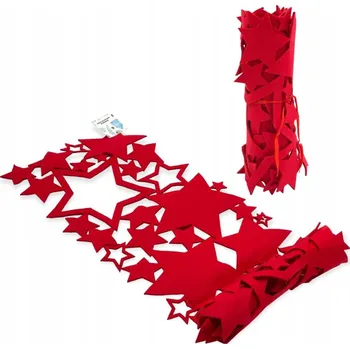 Vánoční dekorace Bieżnik odstíny červené 100 x 30 cm