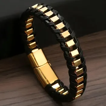 Náramek IZMAEL Náramek BO 29700 Černá/Zlatá/21cm KP29700