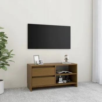 Televizní stolek Medově hnědá TV stolek 80x31x3,9 9 Cm , borovice VidaXL