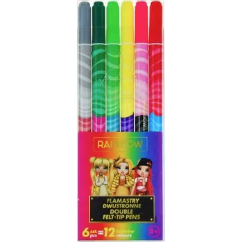 Oboustranné vícebarevné Fixy 6 kusů 12 barev Astra Rainbow High