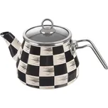 Orion smaltovaný čajník ŠACHOVNICE s lemem 2 l