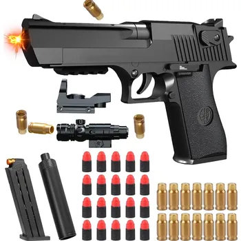 Dětská zbraň ČERNÁ KOVOVÁ PISTOLE GLOCK NA KULIČKY AIRSOFTOVÁ ZBRAŇ +50 KULIČEK