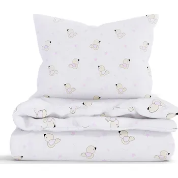 Povlečení Bavlněné povlečení Renforcé – Ptáčci růžové