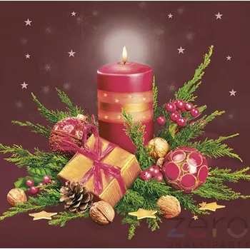 Papírový ubrousek Ubrousky &#039;Maki&#039; 33 x 33 cm 3N (20 ks) - (Vánoce) svíčka červená