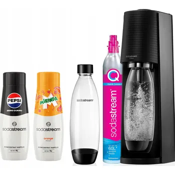 Výrobník sody Sada SodaStream Terra Black + Sirup Pepsi 440 ml + Mirinda 440 ml