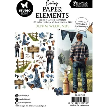 Studio Light Papírové výseky Studio Light Denim Weekends, 36 ks - Víkend v džínech