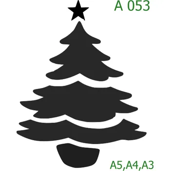 Plastová šablona pro malování - Vánoce - Vánoční strom (A053) - A3 , Nelepící folie