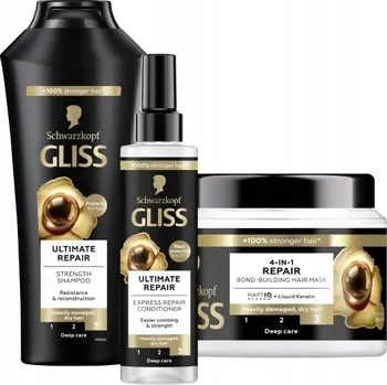 Kosmetická sada Sada péče o vlasy Gliss Ultimate Repair MIX 3 ks