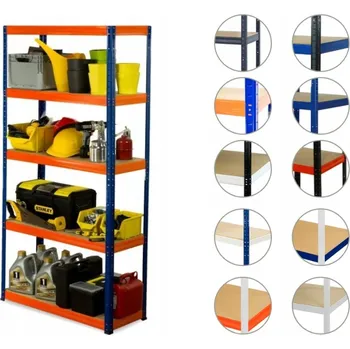 Dílenský regál Kovový regál skladový garážový HELIOS HNO 213x110x40 5x175kg