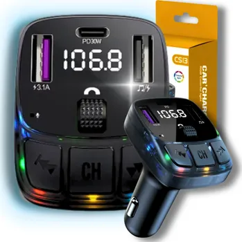 Příslušenství pro autorádio FM Transmiter do auta Vedor DO ZAPALOVAČE AUTA, AUTOBUSU, MOTOCYKLU s Bluetooth