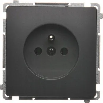 Elektrická zásuvka SIMON BASIC Jednoduchá zásuvka s uzemněním černá