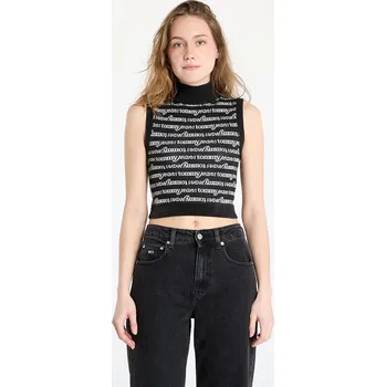 Vesta Tommy Jeans Crop Script Vest Black XS