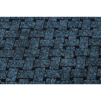 Rohožka Podložka pod dveře s gumovou podložkou VECTRA modrá MŘÍŽKA SVETR 200x110 cm