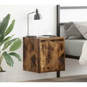 Noční stolek Nástěnné noční stolky 2 ks Dub kouřový 38x34x40 cm