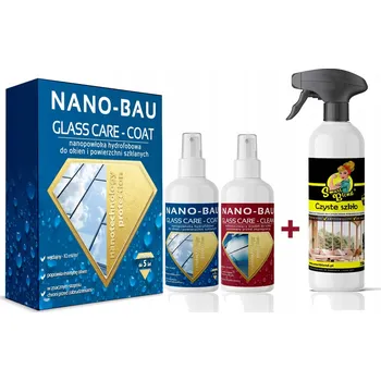 Čisticí prostředek na okna Sada pro okna NANO-BAU GLASS CARE 100ml + Smartblond čistič skel 750 ml