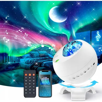 Projekční technika LED PROJEKTOR HVĚZDNÉ OBLOHY 180 REŽIMŮ DÁLKOVÉ OVLÁDÁNÍ BT REPRODUKTOR 15 BAREV