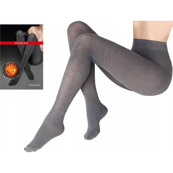 Dámské punčochy Hladké Punčocháče Marilyn Keep Heat 80 DEN šedé Melange, velikost XL