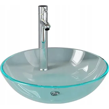 Umyvadlo Koupelnové umyvadlo s baterií a zátkou, hladký povrch