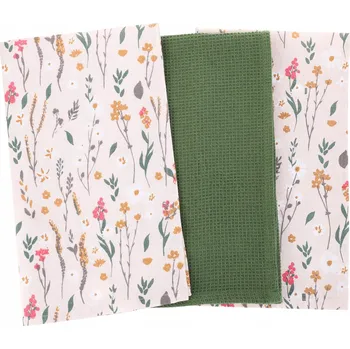 Utěrka SADA 3 KS UTĚREK, DÁRKOVÝ DÁREK KVĚTINOVÝ MOTIV MORAJ