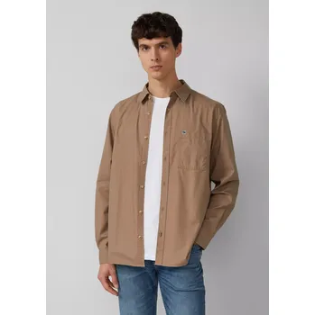 Pánská košile s.Oliver pánská regular fit košile s dlouhým rukávem hnědá Velikost: XL