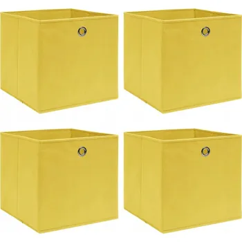 Úložný box J8k Krabice, 4 ks, žluté, 32x32x32 cm