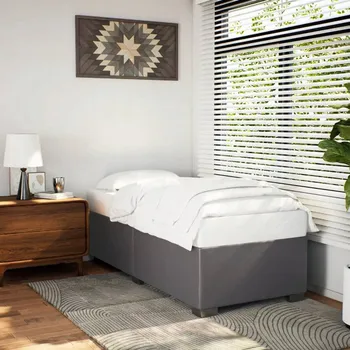 Postel Čalouněná jednolůžková postel VidaXL 90x190 cm, odstíny šedé
