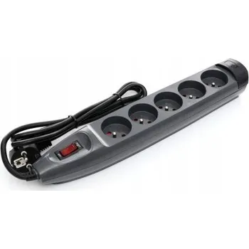 Prodlužovací kabel Prodlužovací Kabel lištový Kraft&Dele 1,5 m 5 ks zásuvek, černý